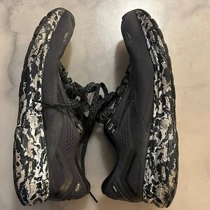 Brooks Ghost Black and White Patterned Sneakers